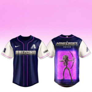 Arizona Diamondbacks Skeleton A Minecraft Movie Baseball Jersey 2025 Gifts For Fans