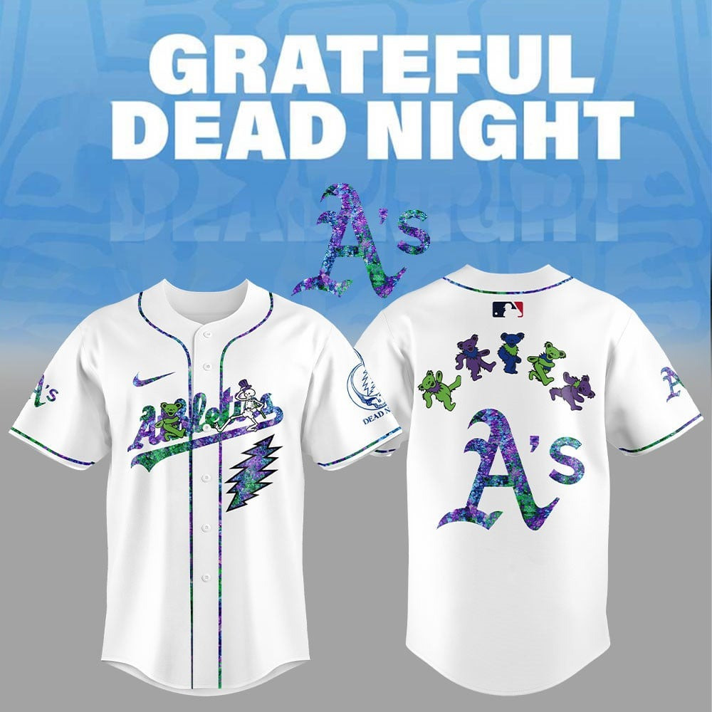 Athletics x Grateful Dead Night Baseball Jersey Shirt Gifts For Baseball Lovers 1 Athletics x Grateful Dead Night Baseball Jersey Shirt Gifts For Baseball Lovers