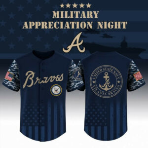Atlanta Braves US Navy Appreciation Night Jersey Camo USN Merch Best Gifts For Braves Fans