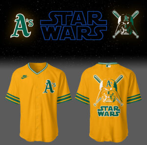 Athletics Jays Baseball 2025 Athletics x Star Wars Gold Jersey Gifts For Baseball Fans