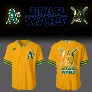 Athletics Jays Baseball 2025 Athletics x Star Wars Gold Jersey Gifts For Baseball Fans