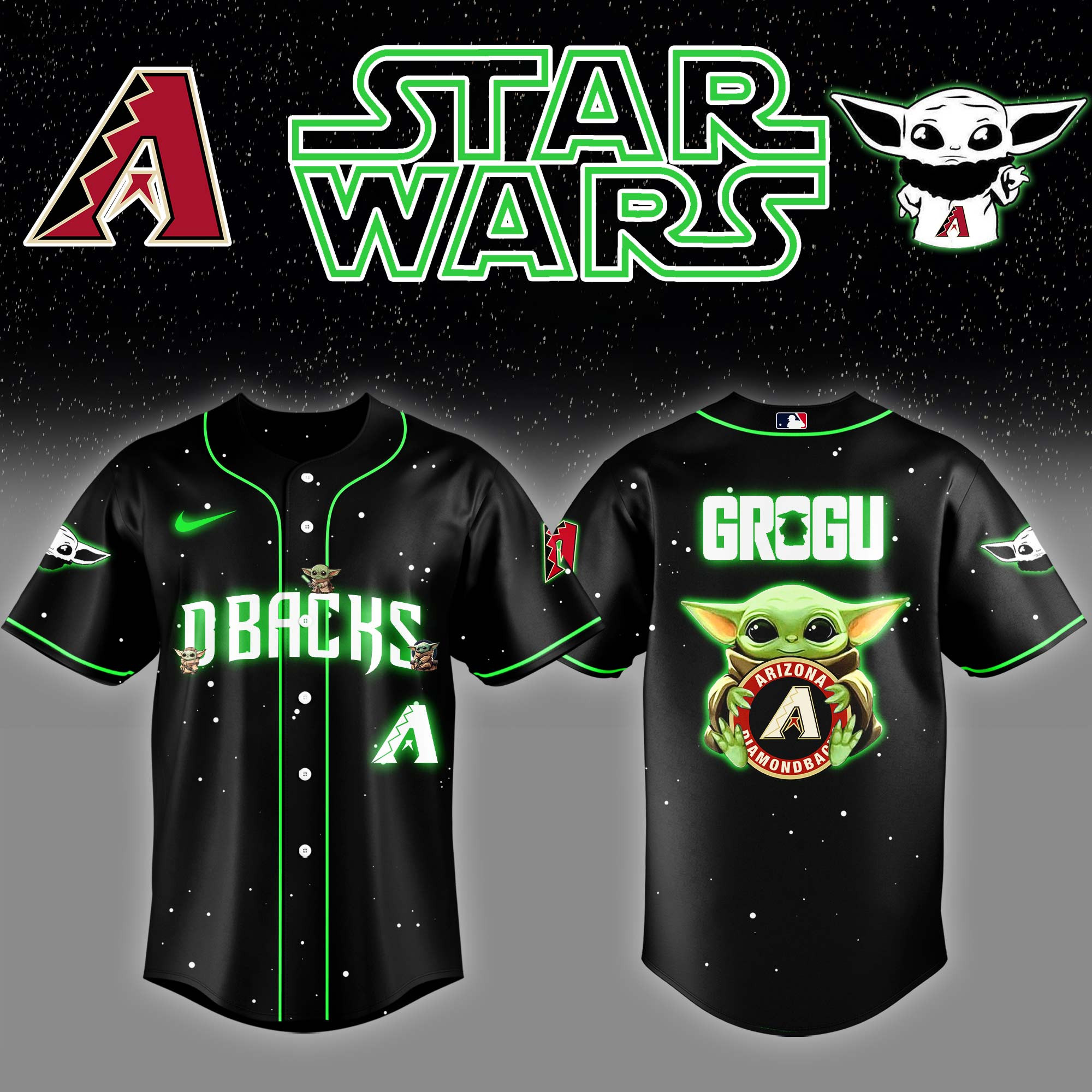 Arizona Diamondbacks x Stars Wars Grogu Night Baseball Jersey Baseball Gifts 1 Arizona Diamondbacks x Stars Wars Grogu Night Baseball Jersey Baseball Gifts