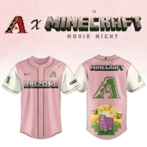 Arizona Diamondbacks x A MINECRAFT MOVIE Night Jersey Fan Merch Gift Ideas