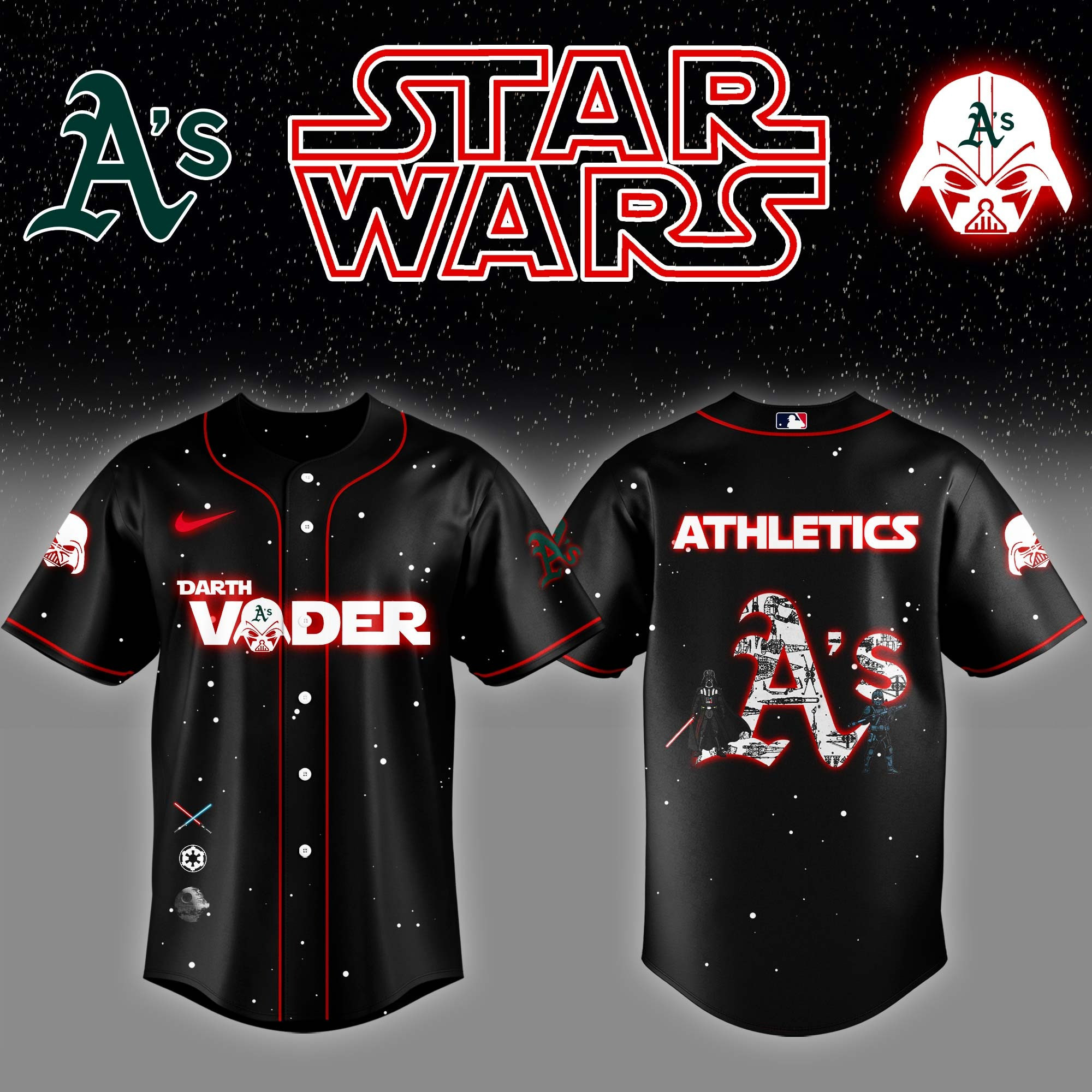 Athletics x Star Wars Darth Vader Night Baseball Jersey Gift Ideas For Hockey Lovers 1 Athletics x Star Wars Darth Vader Night Baseball Jersey Gift Ideas For Hockey Lovers