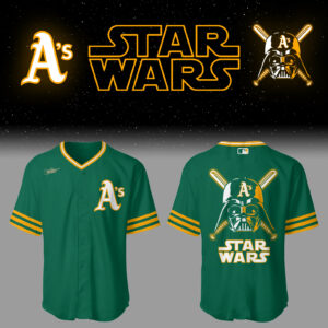 Athletics Jays Baseball 2025 Athletics x Star Wars Green Jersey Gifts For Baseball Players