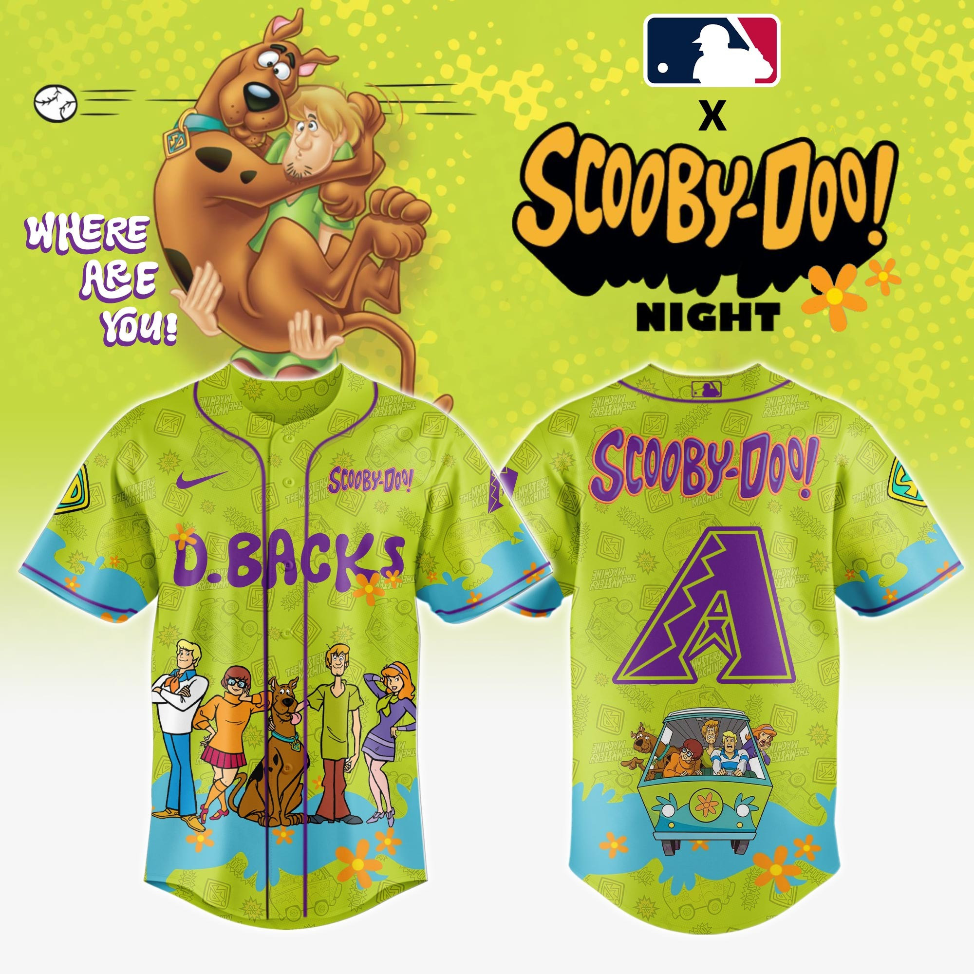 Arizona Diamondbacks x Scooby Doo Jersey Best Gifts For Baseball Fans 1 Arizona Diamondbacks x Scooby Doo Jersey Best Gifts For Baseball Fans