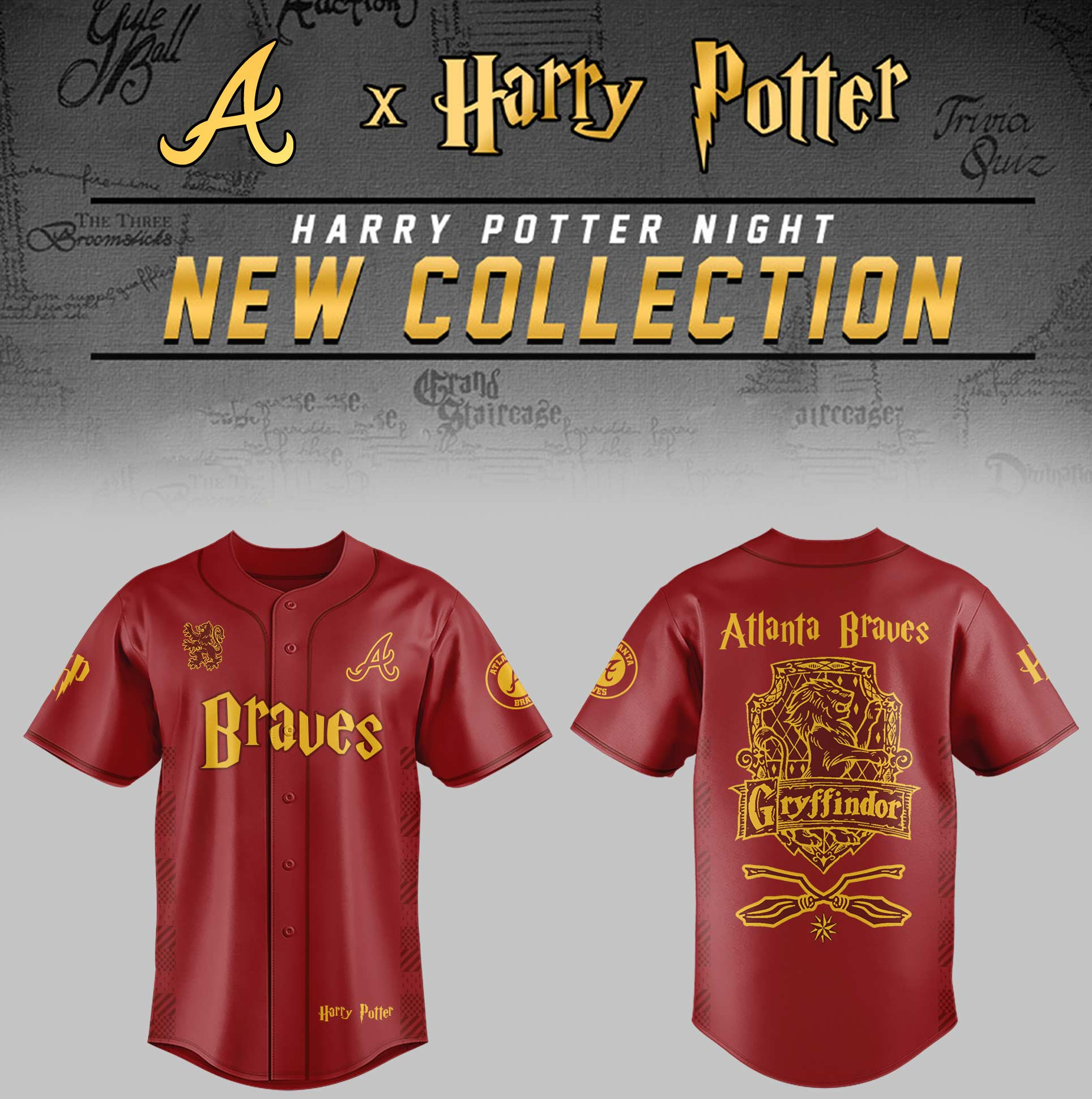 Atlanta Braves x Harry Potter Night Gryffindor House Jersey Baseball Father's Day Gifts 1 Atlanta Braves x Harry Potter Night Gryffindor House Jersey Baseball Father's Day Gifts
