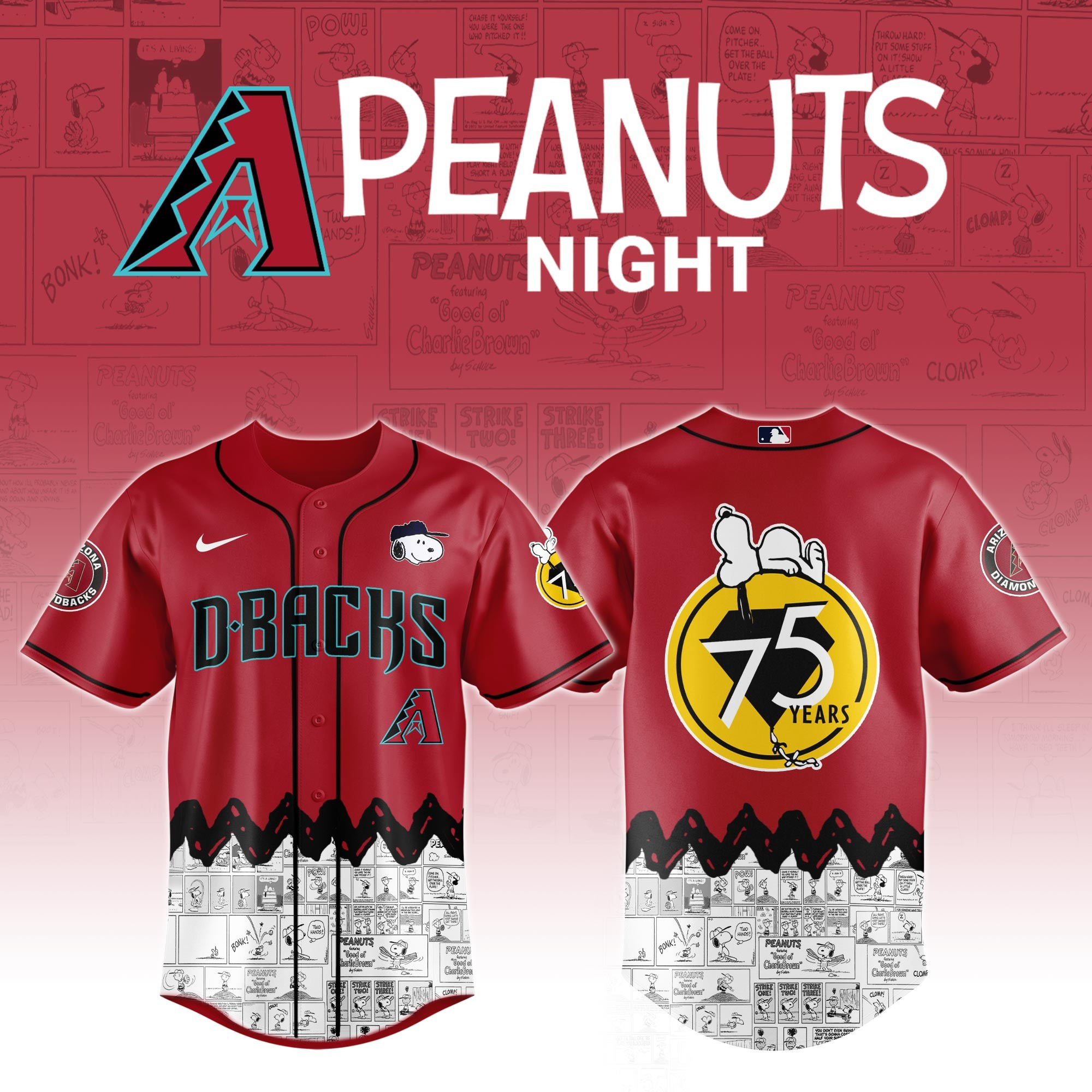 Arizona Diamondbacks x Peanuts Night Jersey 2025 Best Gifts For Baseball Lovers 1 Arizona Diamondbacks x Peanuts Night Jersey 2025 Best Gifts For Baseball Lovers