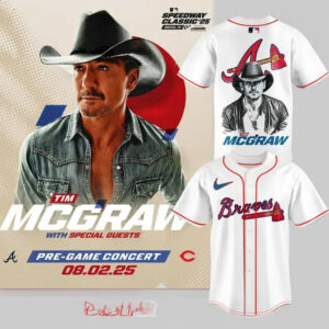 Atlanta Braves x Tim McGraw Special White Baseball Jersey Gifts For Baseball Fans