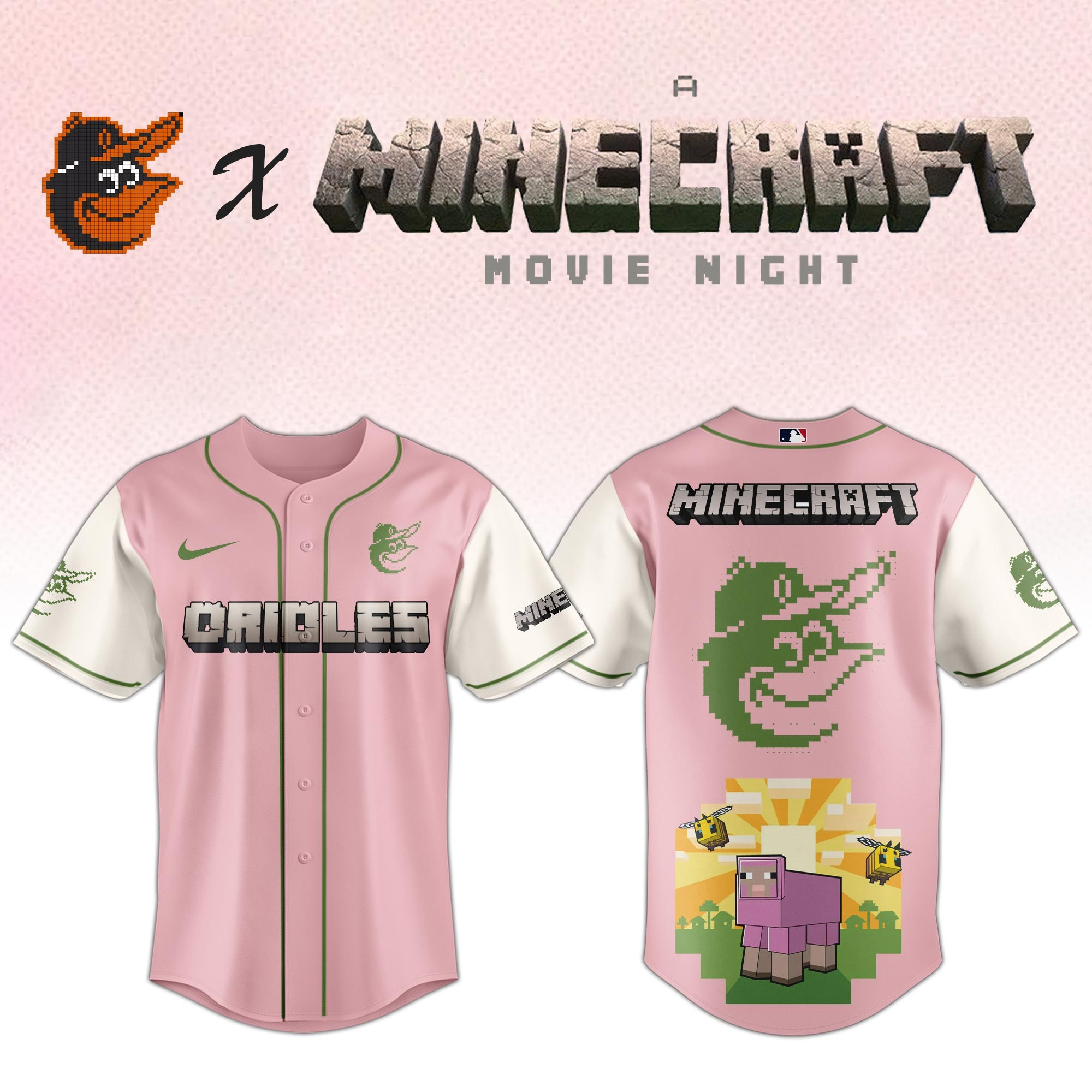 Baltimore Orioles x A MINECRAFT MOVIE Night Jersey Baseball Team Gift Ideas 1 Baltimore Orioles x A MINECRAFT MOVIE Night Jersey Baseball Team Gift Ideas