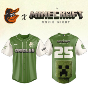 Baltimore Orioles x A MINECRAFT MOVIE Night Jersey Fan Merch Gifts For Him