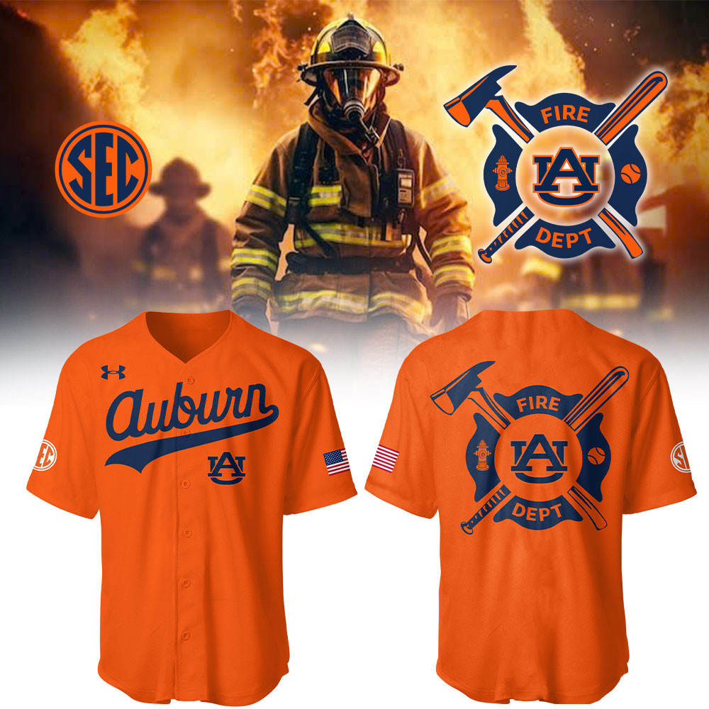 Auburn Baseball x Firefighter Appreciation Night Jersey Gifts For Baseball Fans 1 Auburn Baseball x Firefighter Appreciation Night Jersey Gifts For Baseball Fans