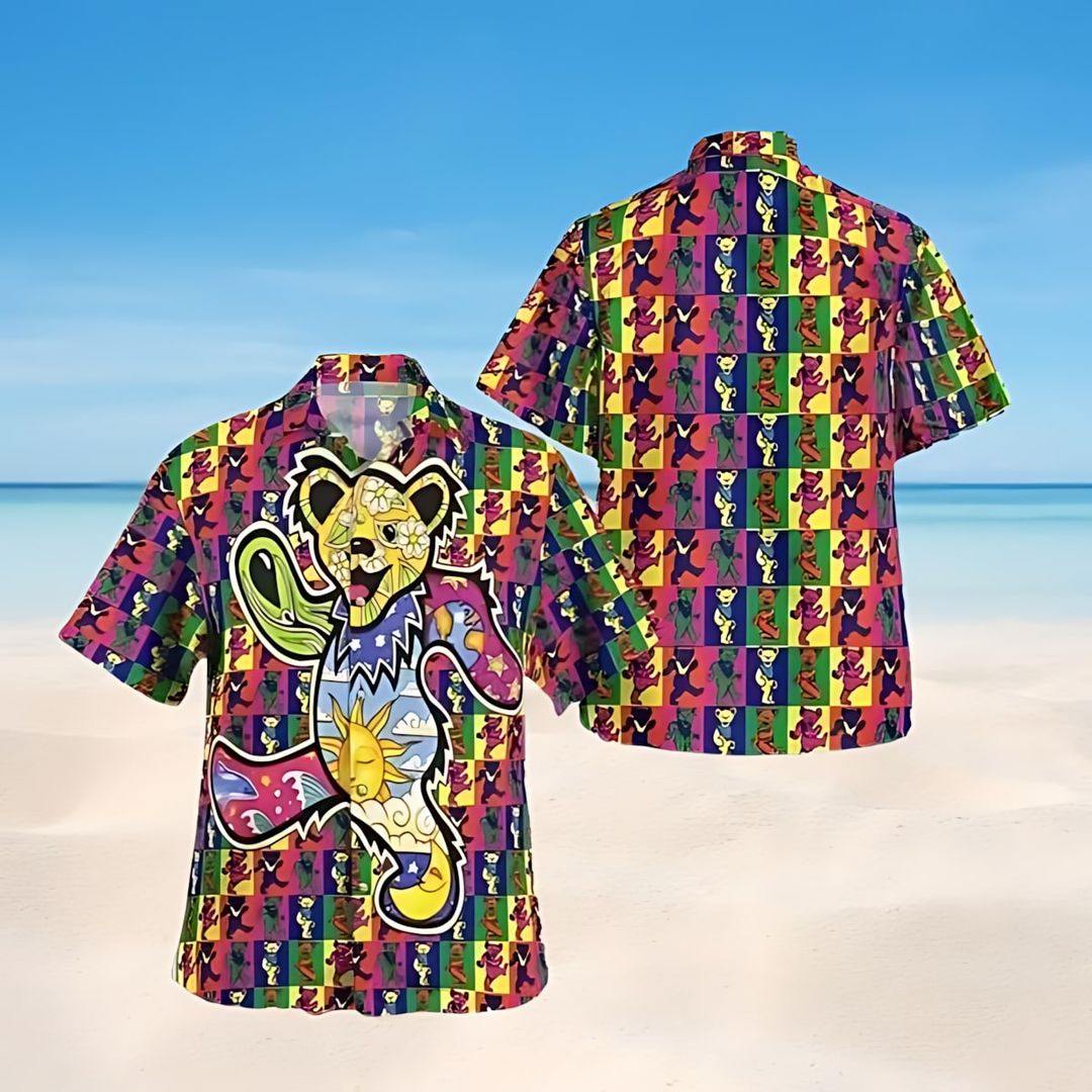 Hippie Bears Grateful Dead Hawaiian Shirt 1 Hippie Bears Grateful Dead Hawaiian Shirt
