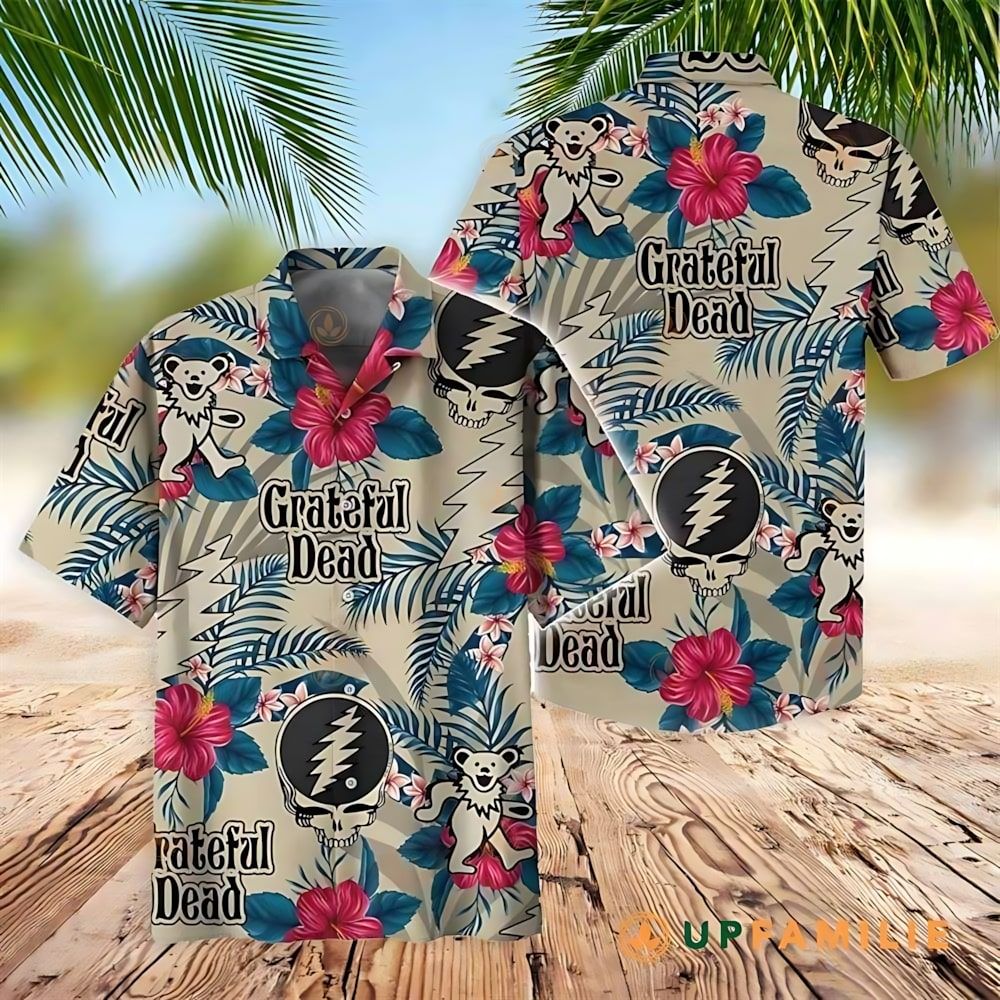 Grateful Dead Grateful Dead Logo Pattern Hawaiian Shirt 1 Grateful Dead Grateful Dead Logo Pattern Hawaiian Shirt