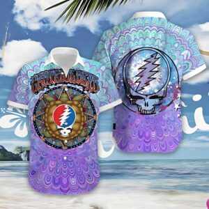 Grateful Dead Mandala Skull Hawaiian Shirt