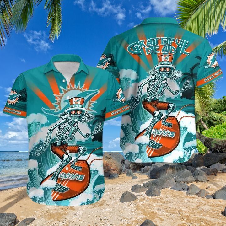 Grateful Dead Blue Dolphin Hawaiian Shirt 1 Grateful Dead Blue Dolphin Hawaiian Shirt