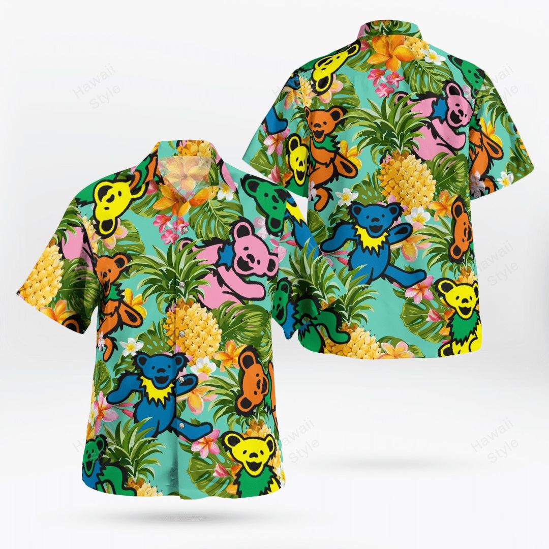 Pineapple Paradise Dancing Bears Grateful Dead Hawaiian Shirt 1 Pineapple Paradise Dancing Bears Grateful Dead Hawaiian Shirt