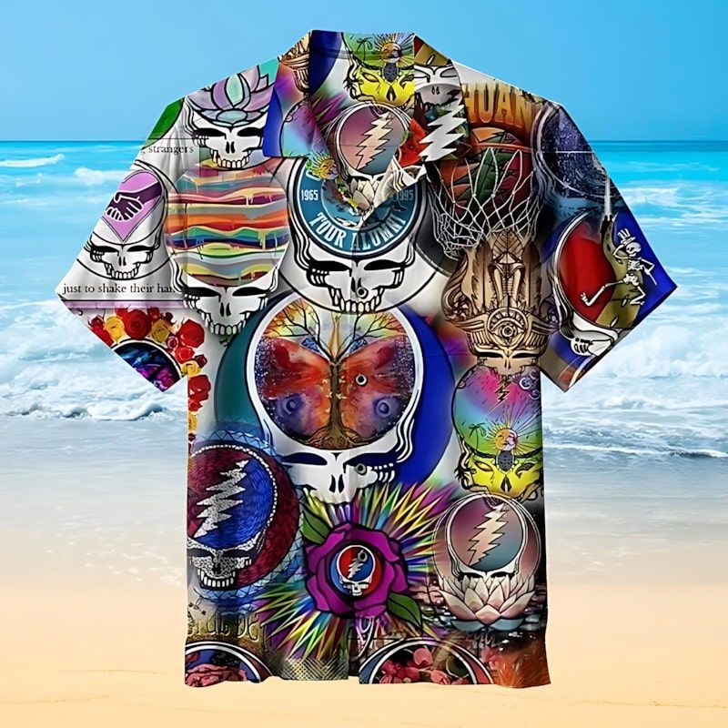 Cosmic Skull Montage Grateful Dead Hawaiian Shirt 1 Cosmic Skull Montage Grateful Dead Hawaiian Shirt