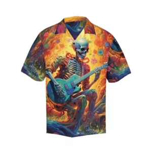 Grateful Dead Skelton Guitar Player Hawaiian Shirt
