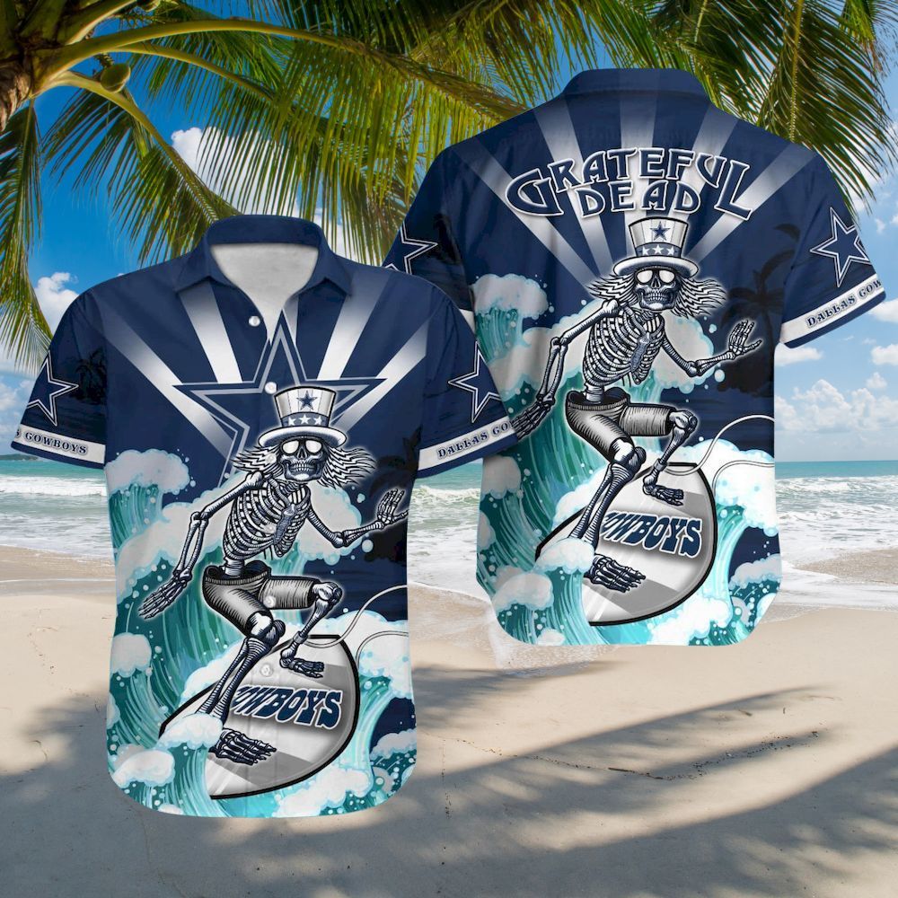 Dallas Cowboys Grateful Dead Hawaiian Shirt 1 Dallas Cowboys Grateful Dead Hawaiian Shirt