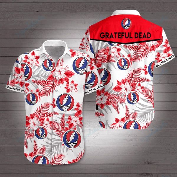 Grateful Dead Logos Hawaiian Shirt 1 Grateful Dead Logos Hawaiian Shirt