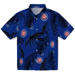 Chicago Cubs Palm Leaf Blue Aloha Hawaiian Shirt