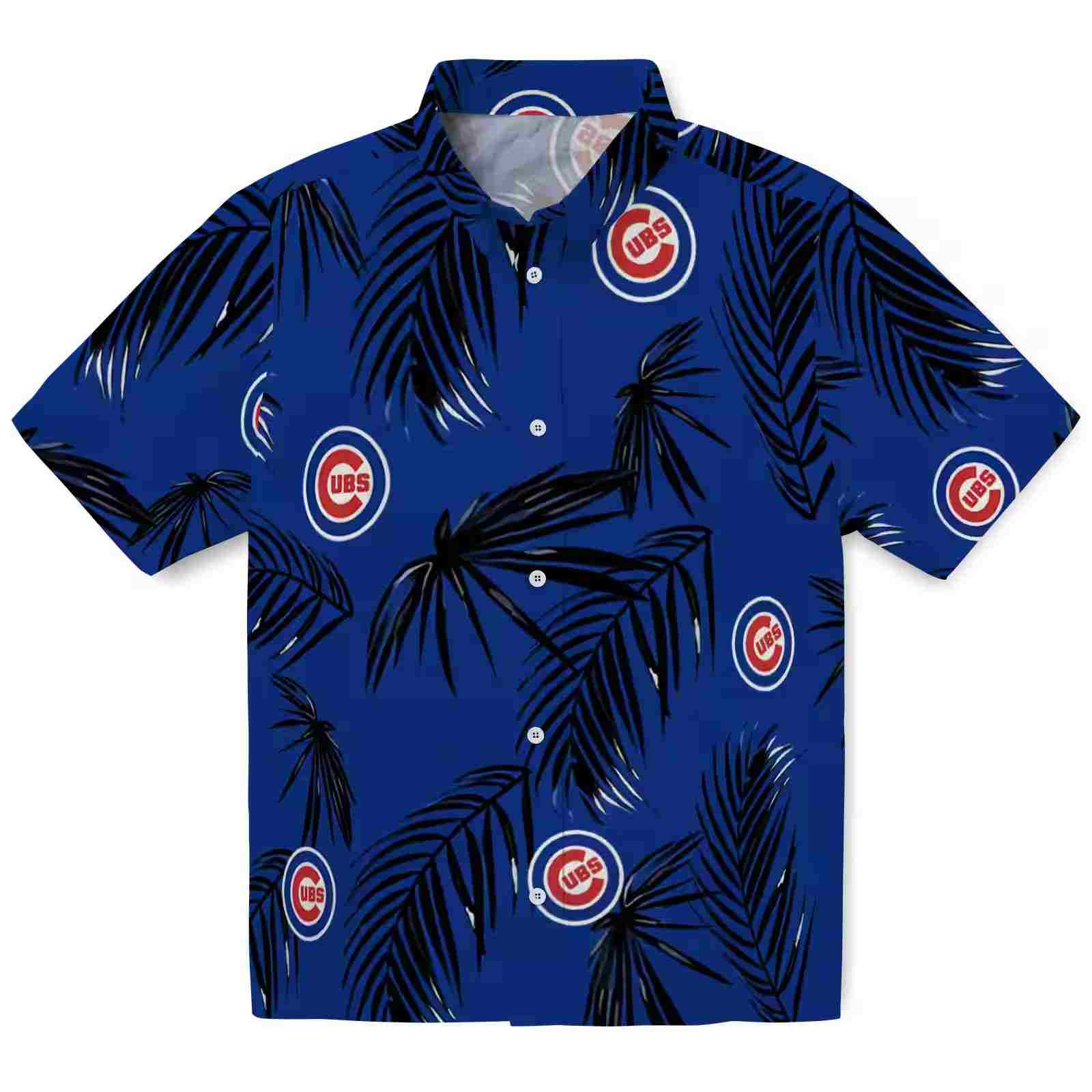 Chicago Cubs Palm Leaf Blue Aloha Hawaiian Shirt 1 Chicago Cubs Palm Leaf Blue Aloha Hawaiian Shirt