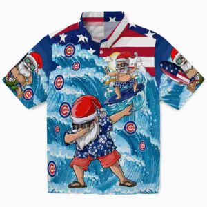 Chicago Cubs Surfing Santa Blue Aloha Hawaiian Shirt