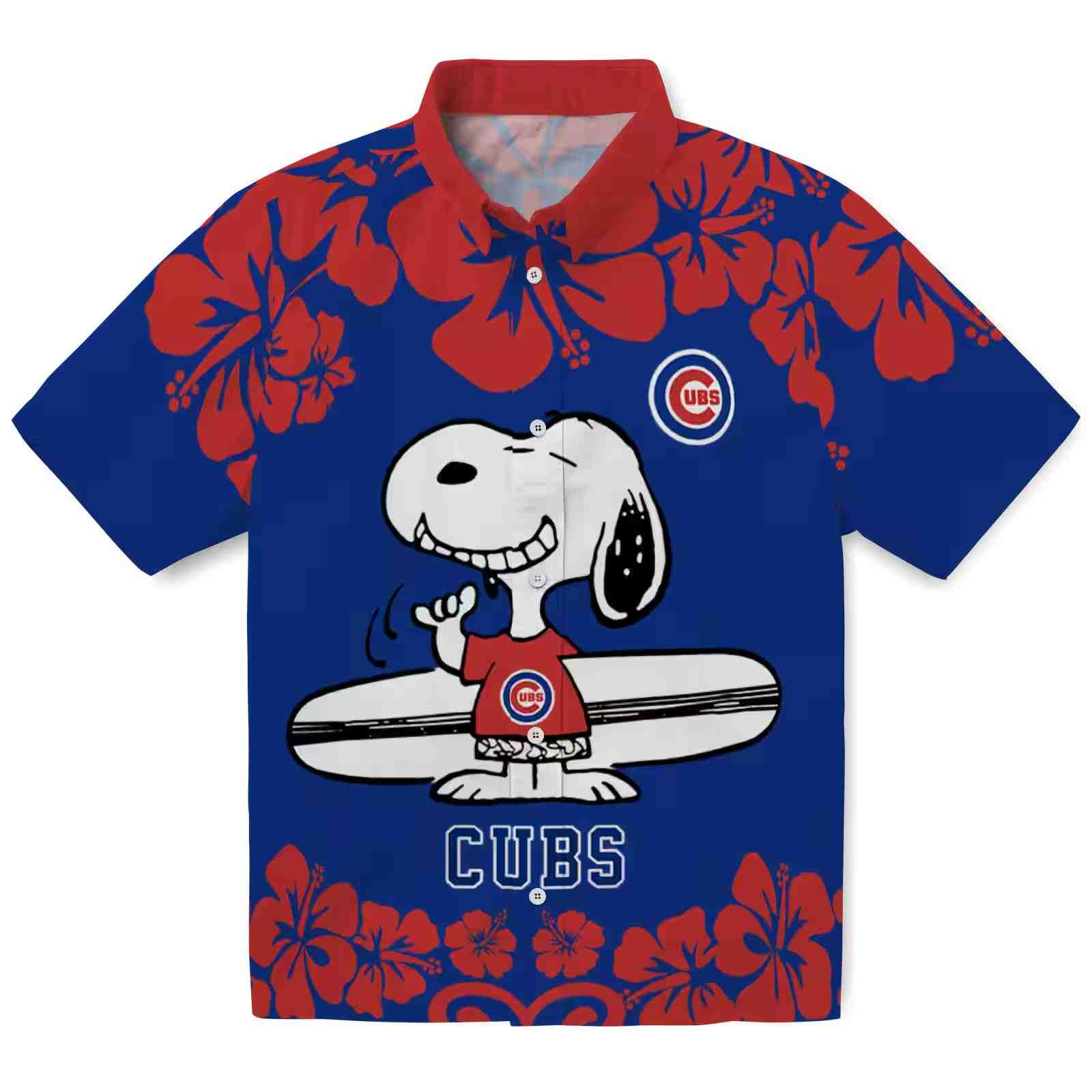 Chicago Cubs Snoopy Surf Blue White Aloha Hawaiian Shirt 1 Chicago Cubs Snoopy Surf Blue White Aloha Hawaiian Shirt
