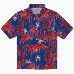 Chicago Cubs Leafy Palms Blue Aloha Hawaiian Shirt