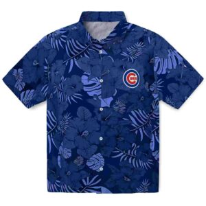 Chicago Cubs Jungle Vibes Blue Aloha Hawaiian Shirt