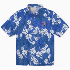 Chicago Cubs Hibiscus Clusters Blue Aloha Hawaiian Shirt