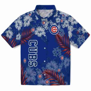 Chicago Cubs Hibiscus Print Blue Aloha Hawaiian Shirt