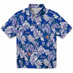 Chicago Cubs Tropical Leaf Blue White Aloha Hawaiian Shirt