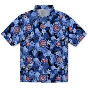 Chicago Cubs Floral Pineapple Blue Aloha Hawaiian Shirt