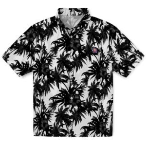 Chicago Cubs Palm Motifs Black White Aloha Hawaiian Shirt