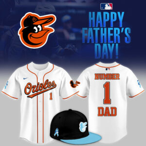 Baltimore Orioles 2025 Fathers Day Number 1 Dad Jersey Baseball Coach Gift Ideas