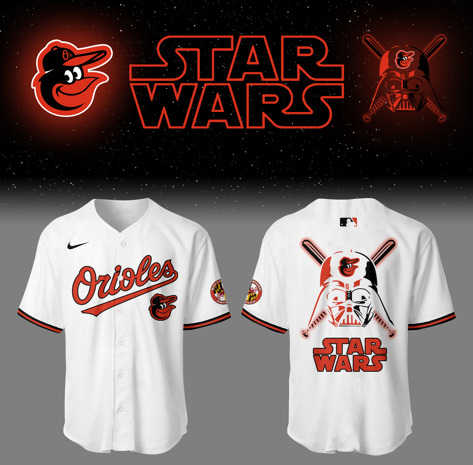 Baltimore Orioles Baseball 2025 "Orioles X Star Wars" White Jersey Gifts For Baseball Fans 1 Baltimore Orioles Baseball 2025 "Orioles X Star Wars" White Jersey Gifts For Baseball Fans