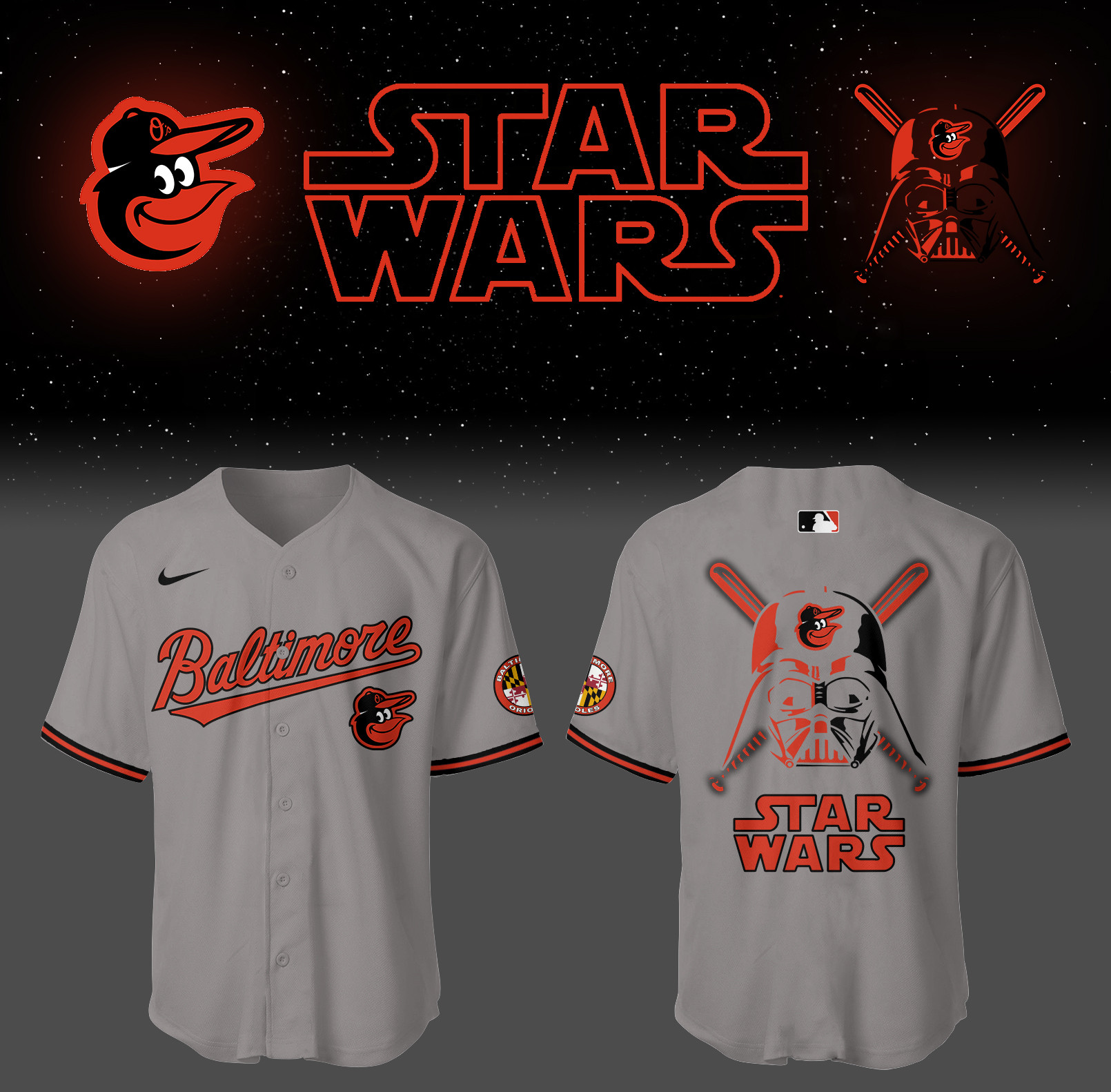 Baltimore Orioles Baseball 2025 "Orioles X Star Wars" Jersey Gift Ideas For Baseball Players 1 Baltimore Orioles Baseball 2025 "Orioles X Star Wars" Jersey Gift Ideas For Baseball Players