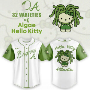 Atlanta Braves x 32 Algae Hello Kitty Baseball Jersey Gift Ideas For Baseball Players
