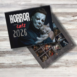 Horror Icons with Cats 2026 Wall Calendar