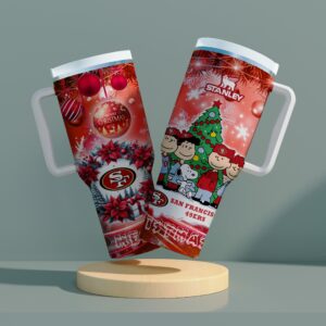 San Francisco 49ers x Snoopy Christmas Stanley Tumbler 2025 – Limited Holiday Edition
