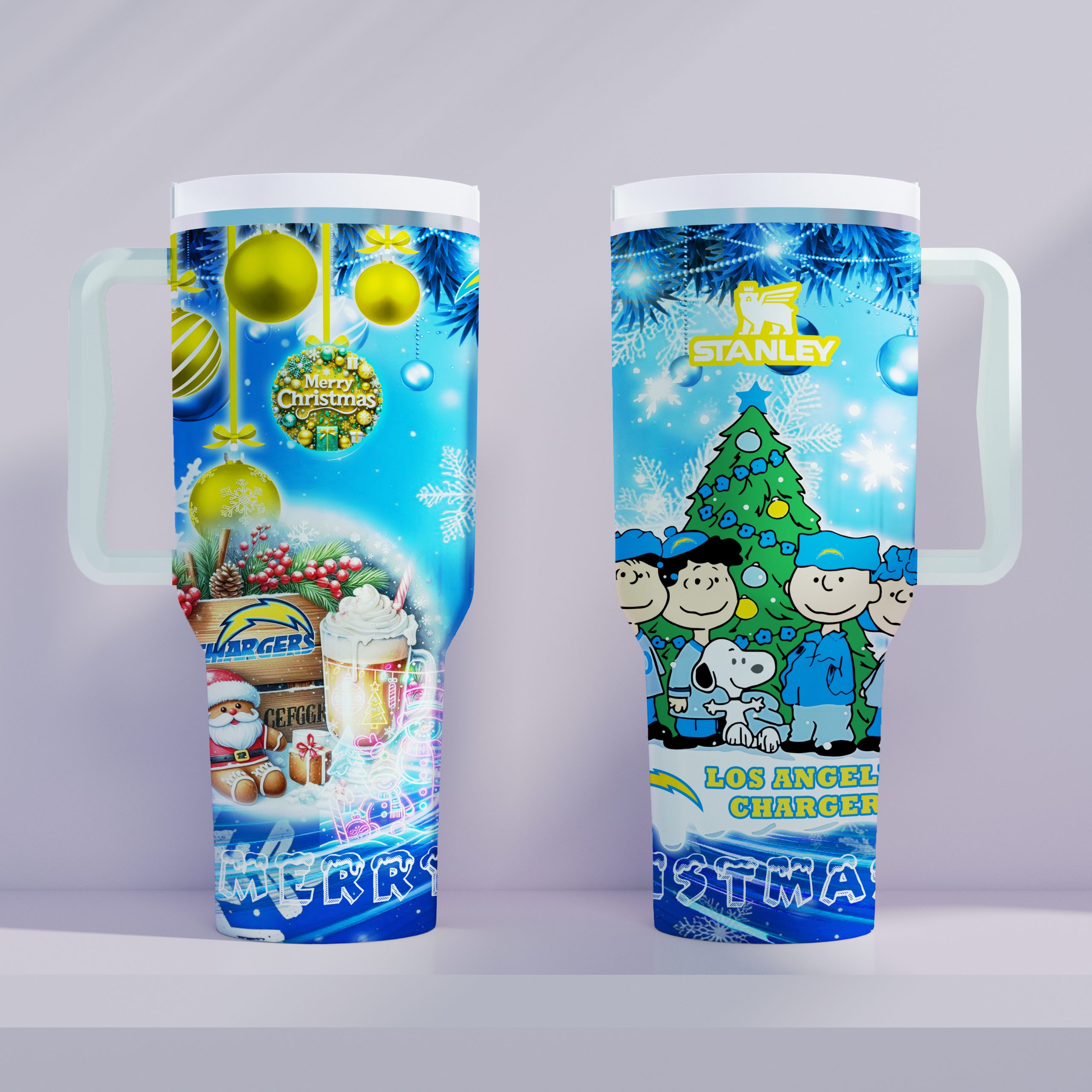Los Angeles Chargers x Snoopy Christmas Stanley Tumbler 2025 – Limited Holiday Edition 2 Los Angeles Chargers x Snoopy Christmas Stanley Tumbler 2025 – Limited Holiday Edition - Image 2