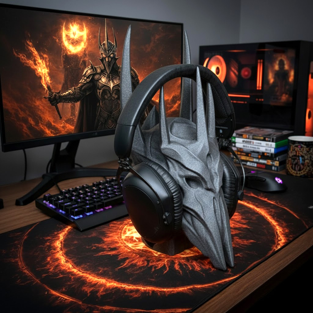 Sauron Headphone Stand – LOTR Inspired Desk Decor 2 Sauron Headphone Stand – LOTR Inspired Desk Decor - Image 2