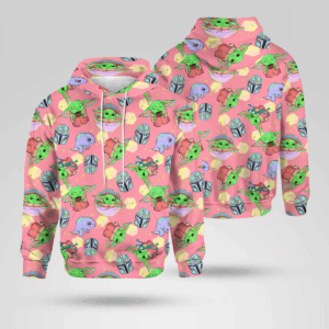 BABY YODA PATTERN HOODIE SWEATSHIRT
