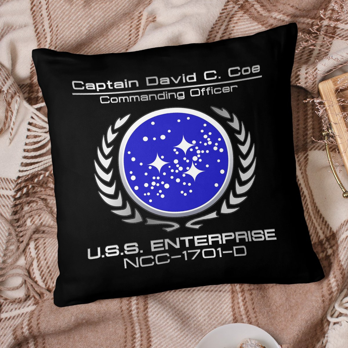 Star Trek Federation Personalized Square Pillow (2 sided) 2 Star Trek Federation Personalized Square Pillow (2 sided) - Image 2