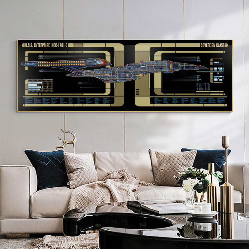 Sovereign Class - U.S.S. Enterprise-E LCARS Schematic Canvas 3 Sovereign Class - U.S.S. Enterprise-E LCARS Schematic Canvas - Image 3