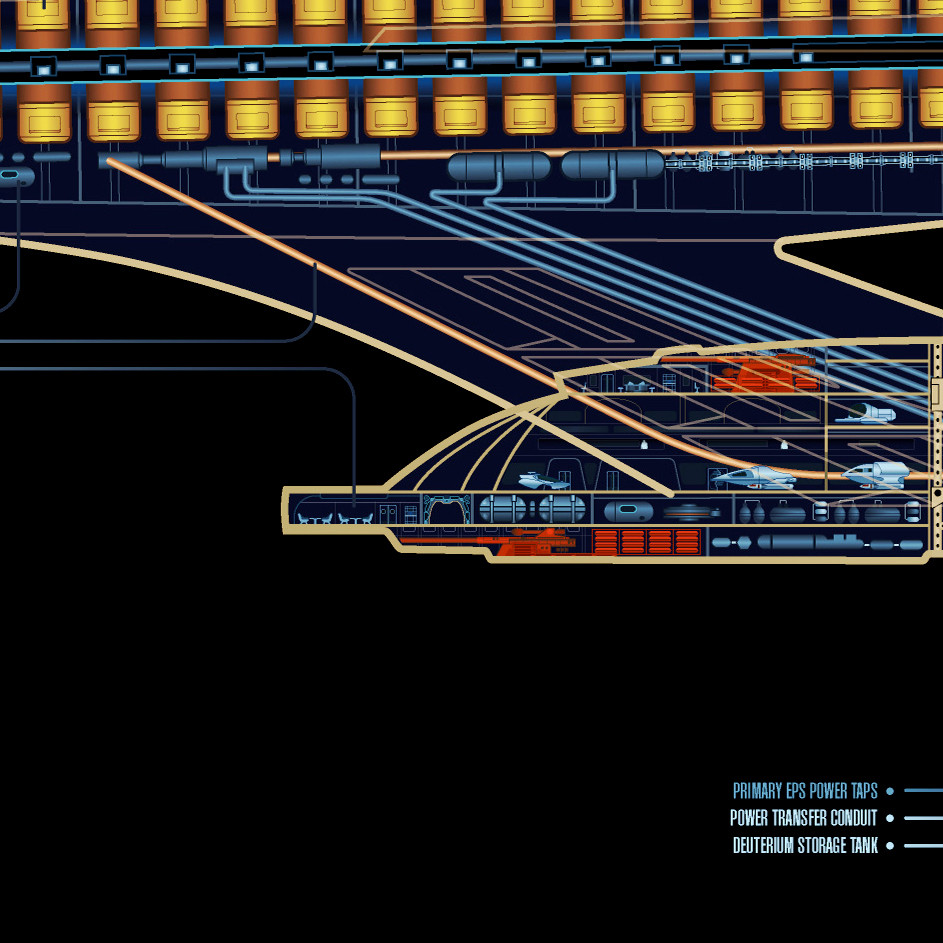 Sovereign Class - U.S.S. Enterprise-E LCARS Schematic Canvas 6 Sovereign Class - U.S.S. Enterprise-E LCARS Schematic Canvas - Image 6