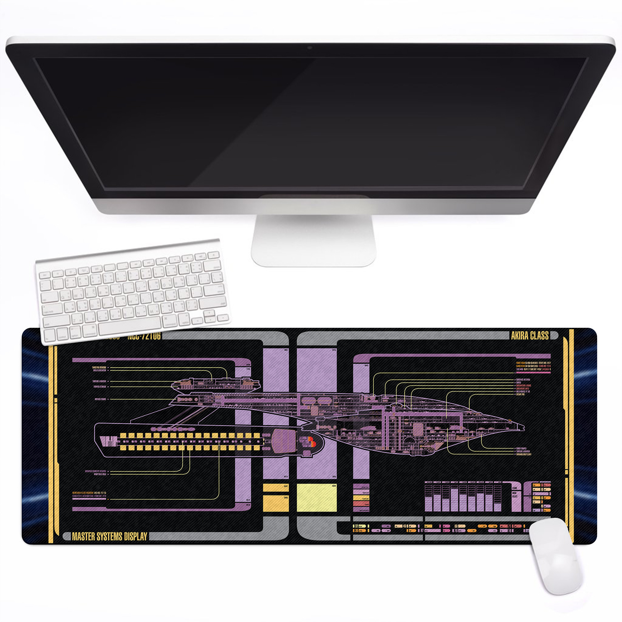 Akira Class - USS Illustrious LCARS Schematic Desk Mat 2 Akira Class - USS Illustrious LCARS Schematic Desk Mat - Image 2