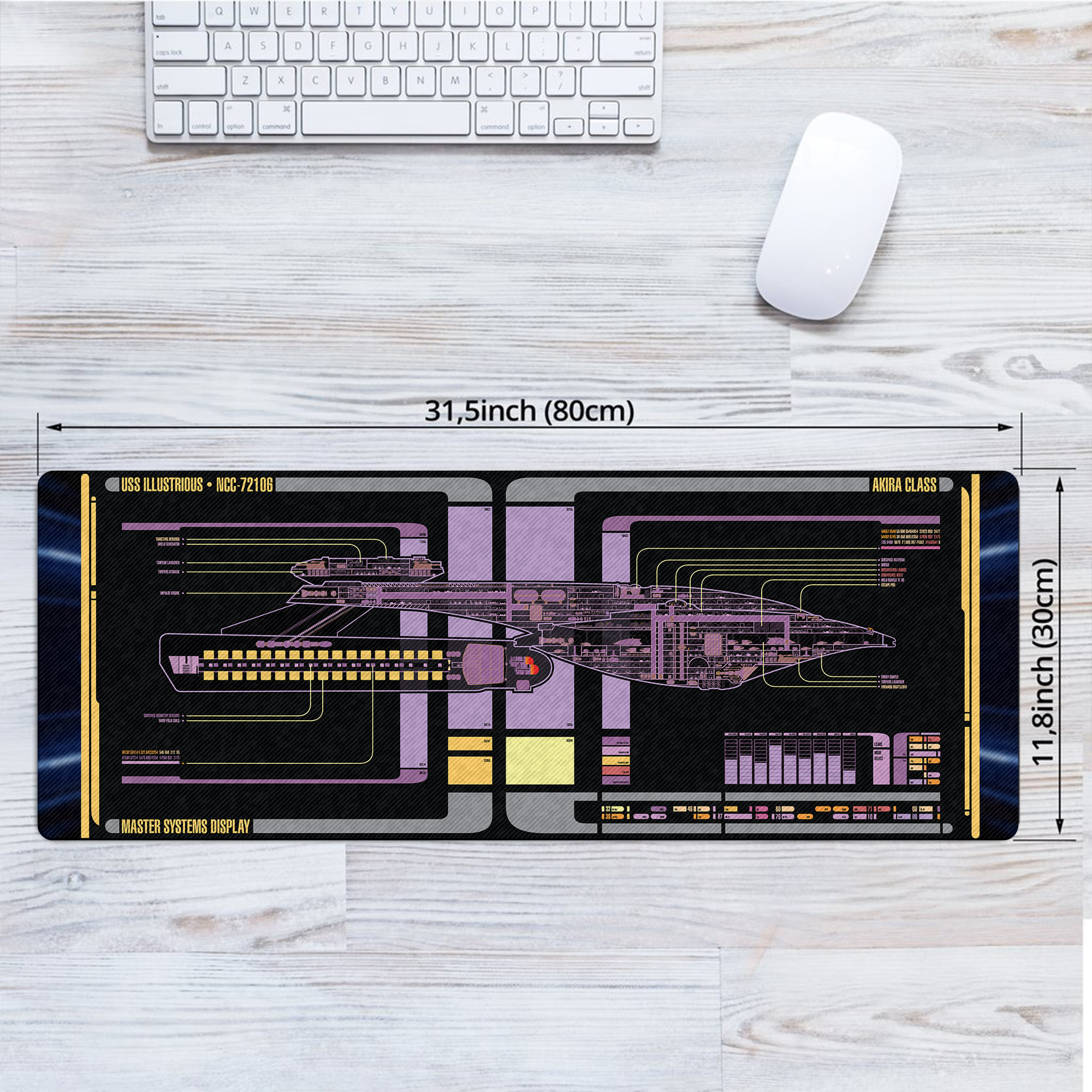 Akira Class - USS Illustrious LCARS Schematic Desk Mat 3 Akira Class - USS Illustrious LCARS Schematic Desk Mat - Image 3